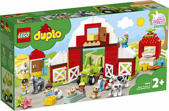 Конструктор LEGO DUPLO Town Фермерський трактор, будиночок і тварини 97 деталей