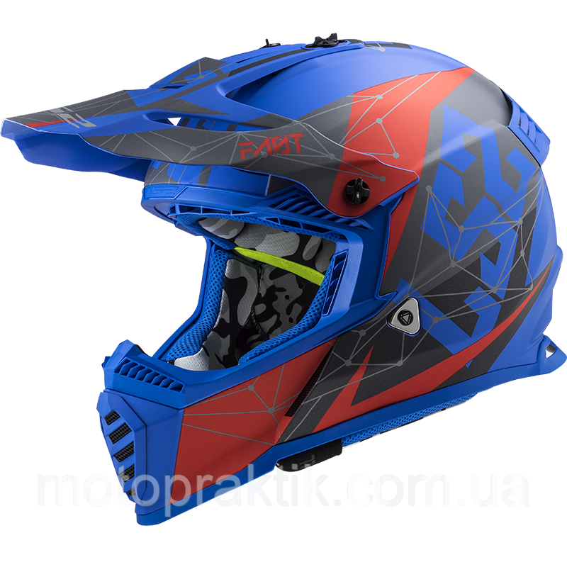 LS2 MX437 FAST EVO ALPHA MATT BLUE, XXS, Мотошолом кросовий