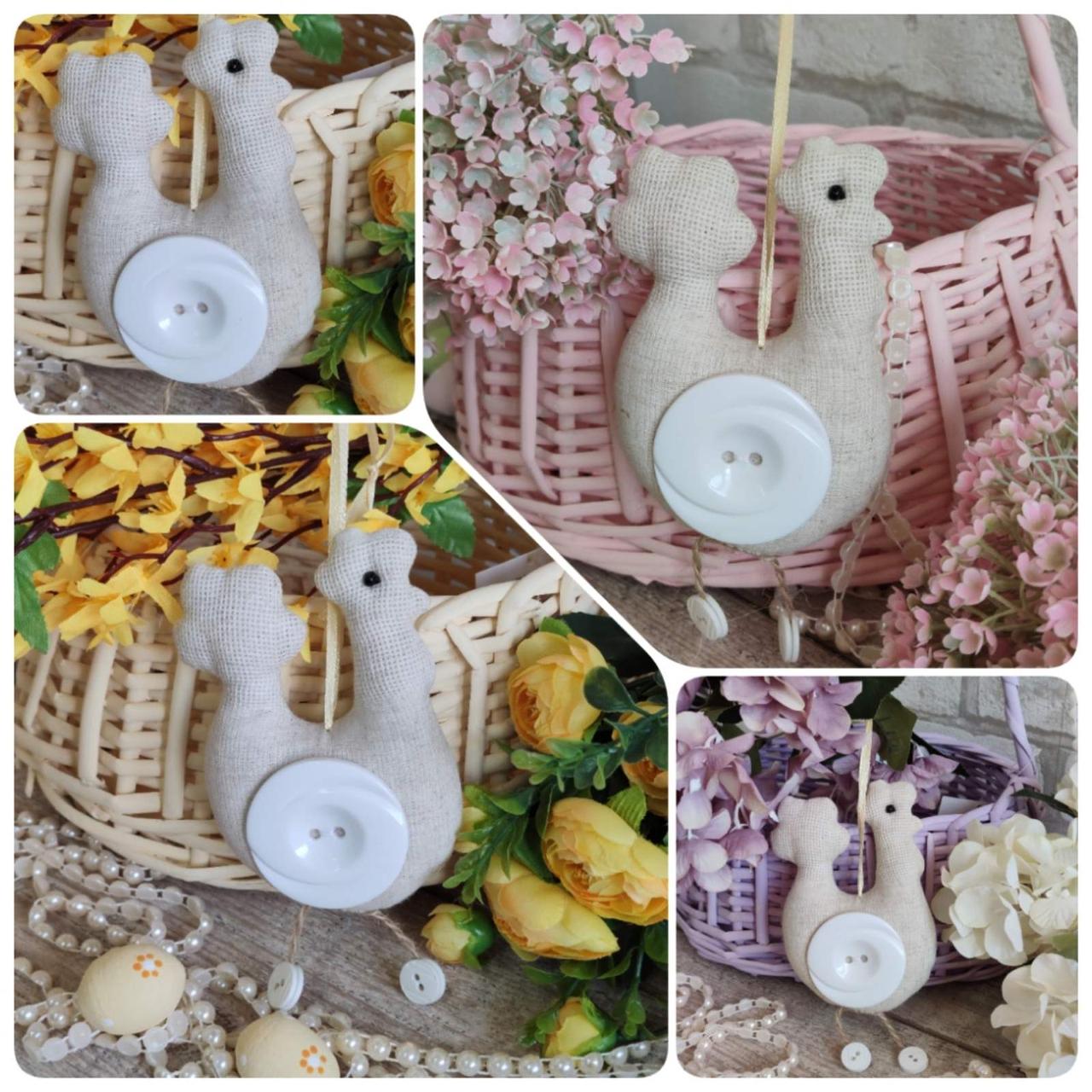 Великодня курочка Льон, Н- 12 см, декор, фото 1