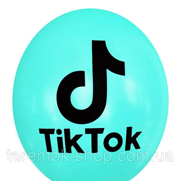 Шар воздушный Тик Ток 30 см TikTok на мятном Kalisan 1 шт - фото 1 - id-p1378751043