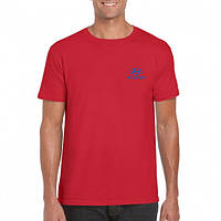 Футболка Хюндай мужская хлопковая, спортивная летняя футболка Hyundai, Турецкий хлопок, S Красная