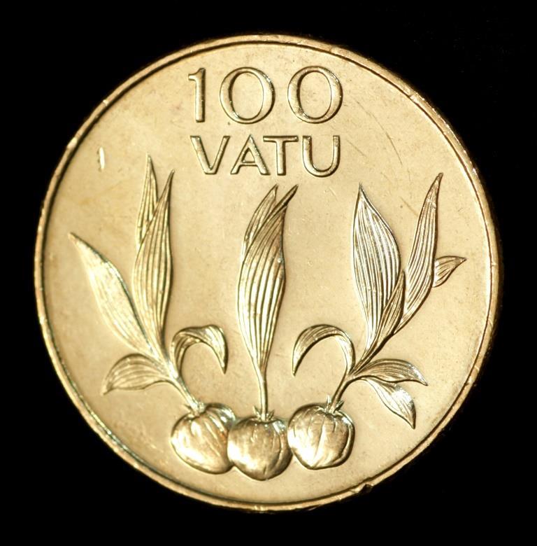 Монета Вануату 100 вату 2008 р. Сільськогосподарські рослини