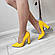 Лаковые туфли желтые женские на каблуке, фото 3