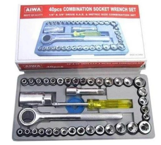 Набір інструментів з тріскачкою 40 предметів в кейсі, фото 1