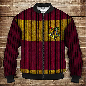 Бомбер з 3D принтом на тему Гаррі Поттер Форма Гриффиндора Хогвартс Дорослі і Дитячі розміри ВСІ Розміри