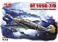 BF 109E-7/B. Сборная модель немецкого истербителя-бомбардировщика в масштабе 1/72. ICM 72135