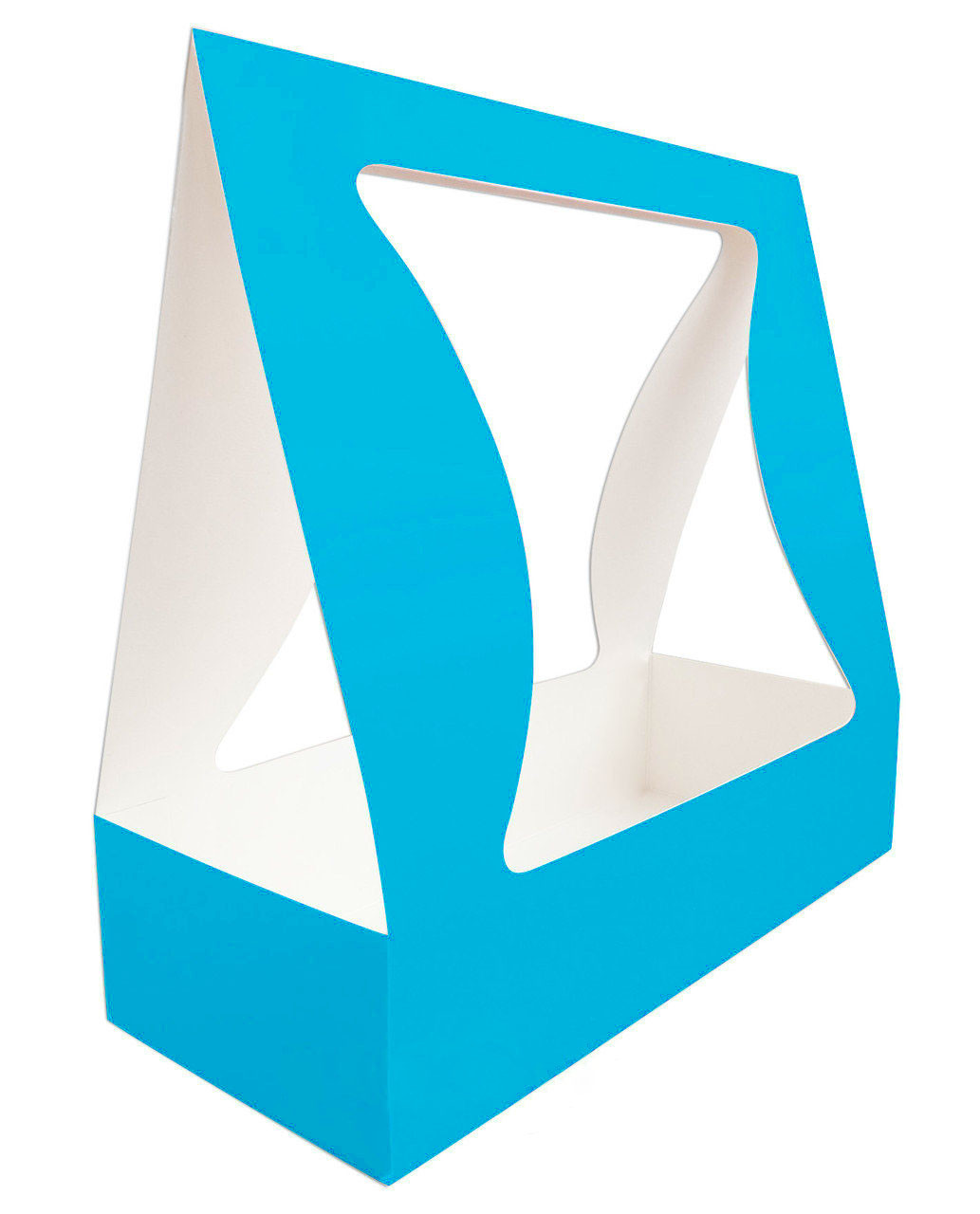 Паперова сумка для композицій (24 см) блакитна, фото 1