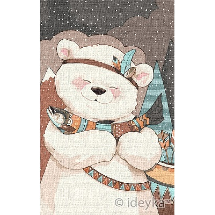 Картина за номерами 25×40 див. Риболовля ведмедика. худ. Софія Нікуліна. Ідейка КНО2368, фото 1