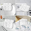 Подушка підголовник для ванни на присосках для підтримки голови шиї та спини 36x32x8см у ванну біла, фото 6