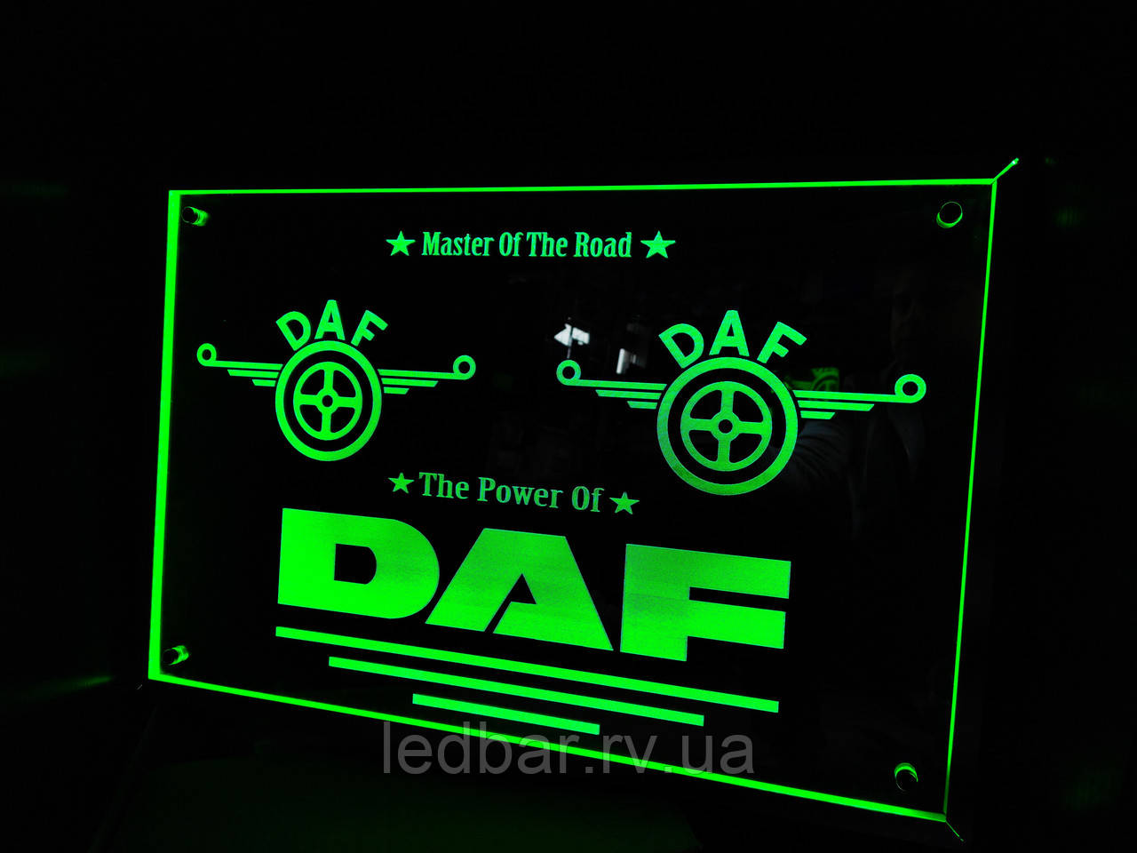Неонова Led табличка на задню стінку вантажівок DAF 40х60 см