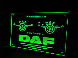 Неонова Led табличка на задню стінку вантажівок DAF 40х60 см