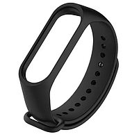 Силиконовый черный ремешок на фитнес трекер Xiaomi Mi Smart Band 5 / 6 / 7 браслет аксессуар замена