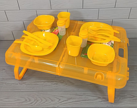 Набор посуды для пикника и туризма 4 персоны 27 предметов R81887 Посуда для путешествий Оранжевый