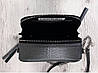 61-2 Натуральна шкіра, Сумка жіноча крос-боді чорна, тиснення рептилія Сумка cross-body шкіряна чорна, фото 7