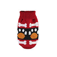 Al Светр для собак Taotaopets 357704 Лапки та кісточки Red XS повсякденний