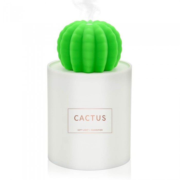 Стильний міні зволожувач повітря, аромадифузер, Кактус, 280мл, фото 1