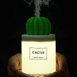 Стильний міні зволожувач повітря, аромадифузер, Кактус, 280мл, фото 2
