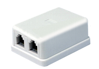 Розетка телефонна двопортова RJ-12 (6Р2С)