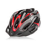 Al Шолом велосипедний Helmet Н-103 Black + Red велошолом для велосипедистів захисний аксесуар, фото 3
