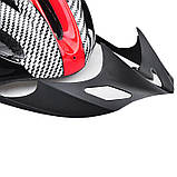 Al Шолом велосипедний Helmet Н-103 Black + Red велошолом для велосипедистів захисний аксесуар, фото 4