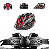 Al Шолом велосипедний Helmet Н-103 Black + Red велошолом для велосипедистів захисний аксесуар, фото 5