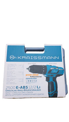 Шуруповерт акумуляторний KRAISSMANN 2500 E-ABS 12/2 Li, фото 2