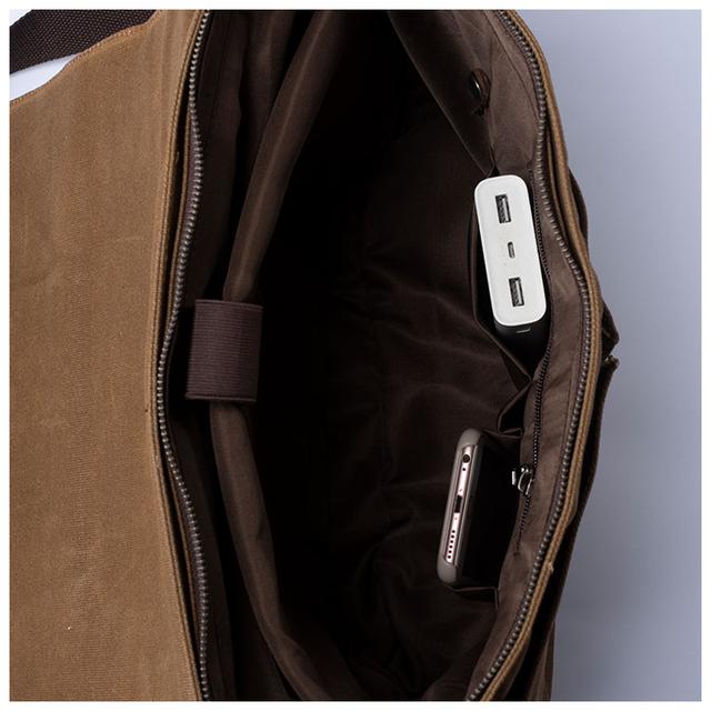 Фото чоловічої сумки месенджера через плече зображення головного відділення Фото чоловічої сумки месенджера через плече зображення головного відділення