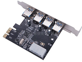 Плата розширення PCI-E на 4 х USB 3.0 з живленням 5 Гбіт/с
