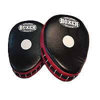 Лапы боксерские BOXER гнутые кожвинил красные