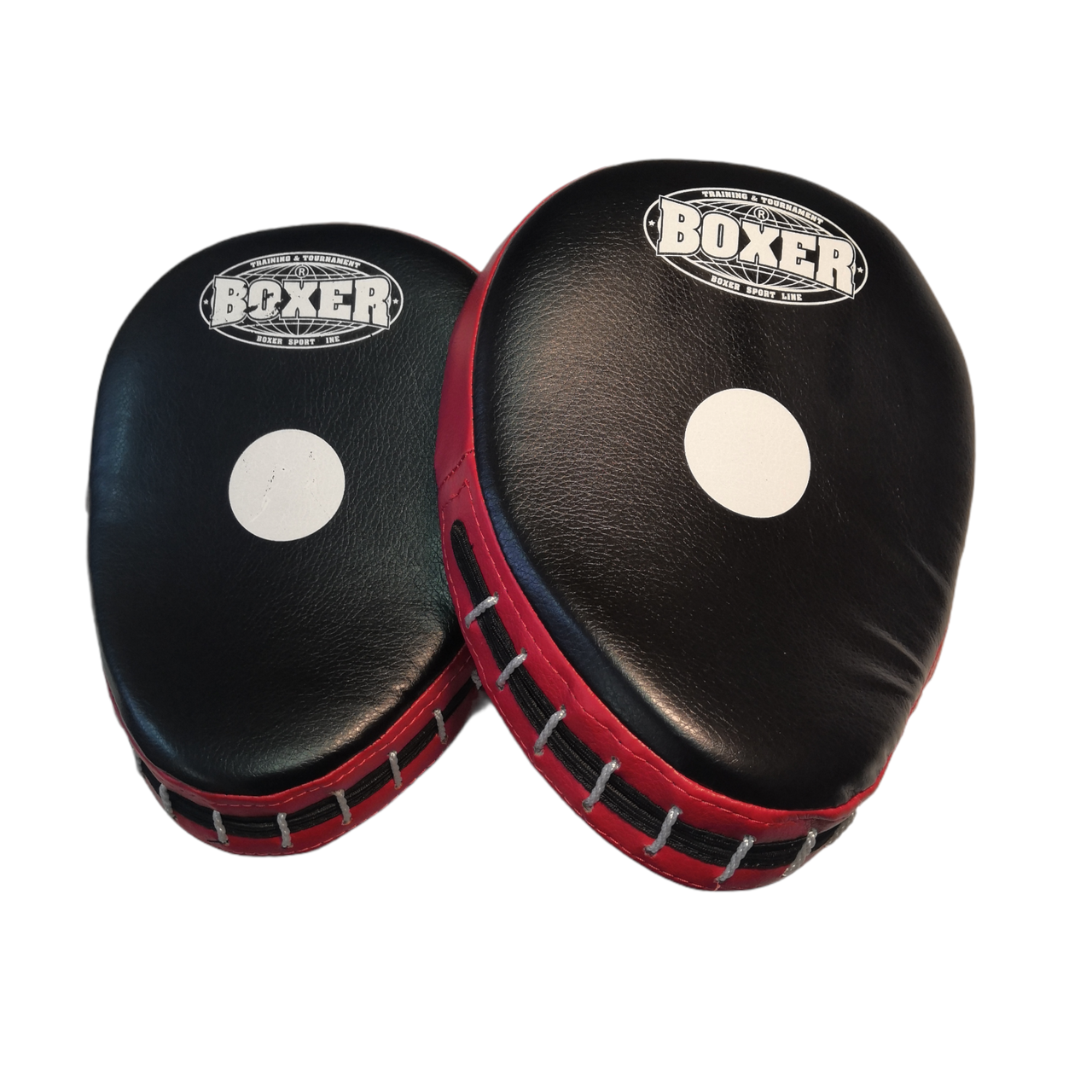 Лапы боксерские BOXER гнутые кожвинил красные - фото 1 - id-p4263825