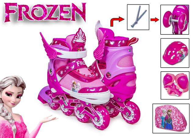 Комплект роликів з додатковими осями Disney "Frozen - Холодне серце". Розмір 34-37