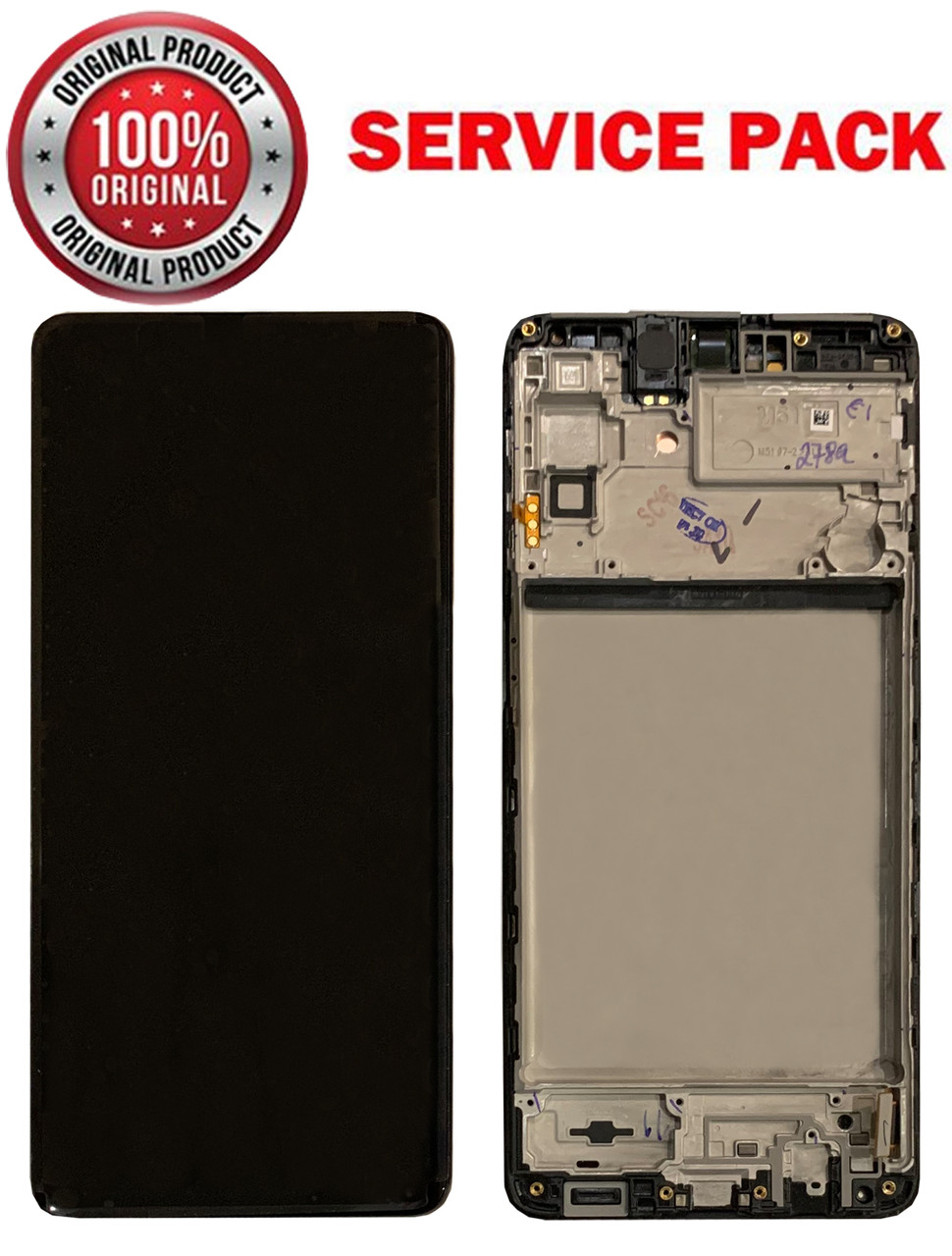 Дисплейний модуль (екран) для Samsung M515 Galaxy M51 (2020) Чорний Оригінал У рамці 100% SERVICE PACK