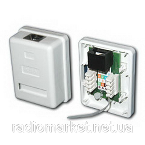 Комп'ютерна розетка однопортова RJ-45 (8Р8С) сat.5е, фото 1