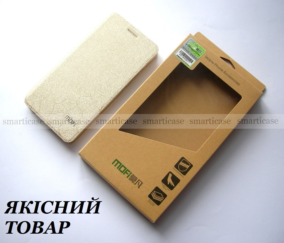 Золотой чехол книжка Mofi Cube (Соты) для Xiaomi Redmi Note 3 pro SE (152 миллиметра длина) - фото 7 - id-p1378990411