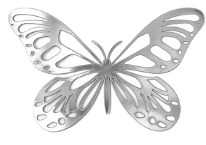 3D дзеркальні наклейки метелики , срібло 12штук набір, фото 2