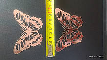 3D дзеркальні наклейки метелики 12 шт. E Rose gold, фото 6