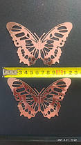 3D дзеркальні наклейки метелики 12 шт. E Rose gold, фото 5