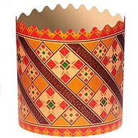 Форма для пасхи бумажная "Узор", форма для выпечки кулича 130х85 мм,, набор 50 шт Традиционный