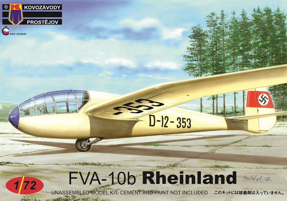 Пластикова модель 1/72 Kovozavody Prostejov 0153 німецький планер FVA-10b Rheinland, фото 1