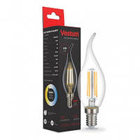 LED Vestum filament філаментна лампа С35Т Е14 (свічка на вітрі)