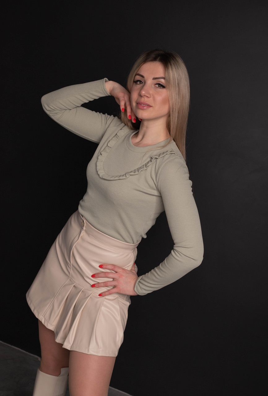 Красива кофточка " 352", оливка. Розміри 42,46, 48.
