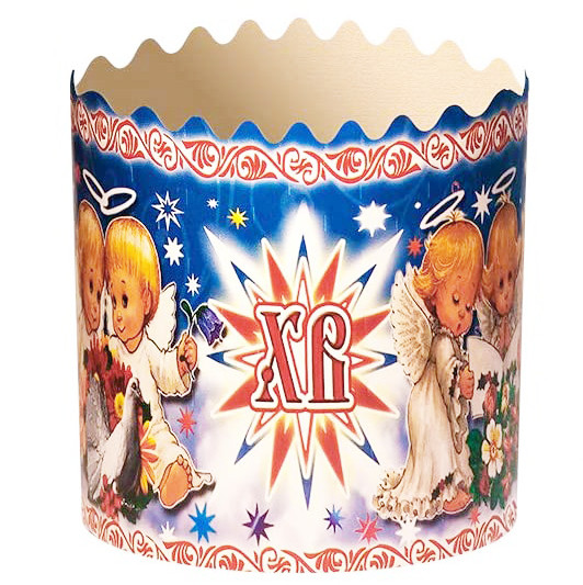 Форма для пасхи паперова "Ангел", форма для випікання куліча 70х65 мм, набір 50 шт., фото 1