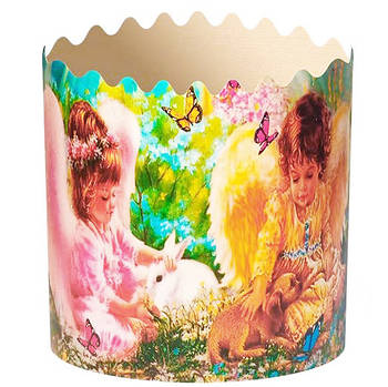 Форма для пасхи паперова "Ангел", форма для випікання куліча 130х85 мм, набір 50 шт. Зелений