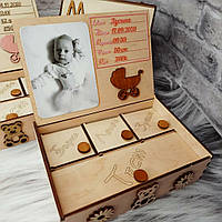 Дерев'яна шкатулка, коробочка "Матусине щастя" з фотографією