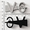Наклейка "V6" Об'ємна Хром, фото 2