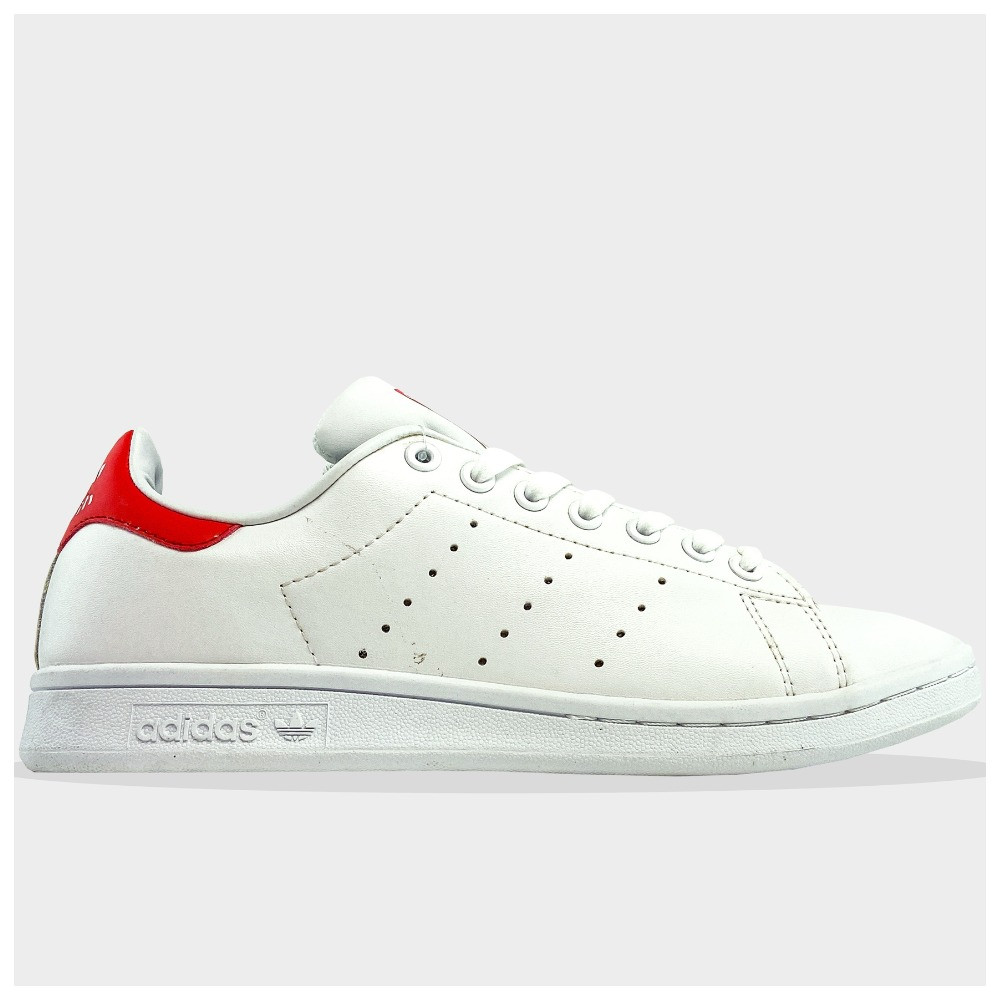 Кросівки Adidas Stan Smith White Red, білі шкіряні кросівки адідас стен сміт стан, фото 1