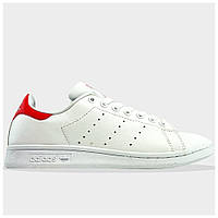 Кроссовки Adidas Stan Smith White Red, белые кожаные кроссовки адидас стэн смит стан