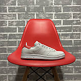 Кросівки Adidas Stan Smith White Red, білі шкіряні кросівки адідас стен сміт стан, фото 7