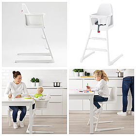 Дитячий стільчик для годування малюка IKEA LANGUR білий ІКЕА ЛАНГУР