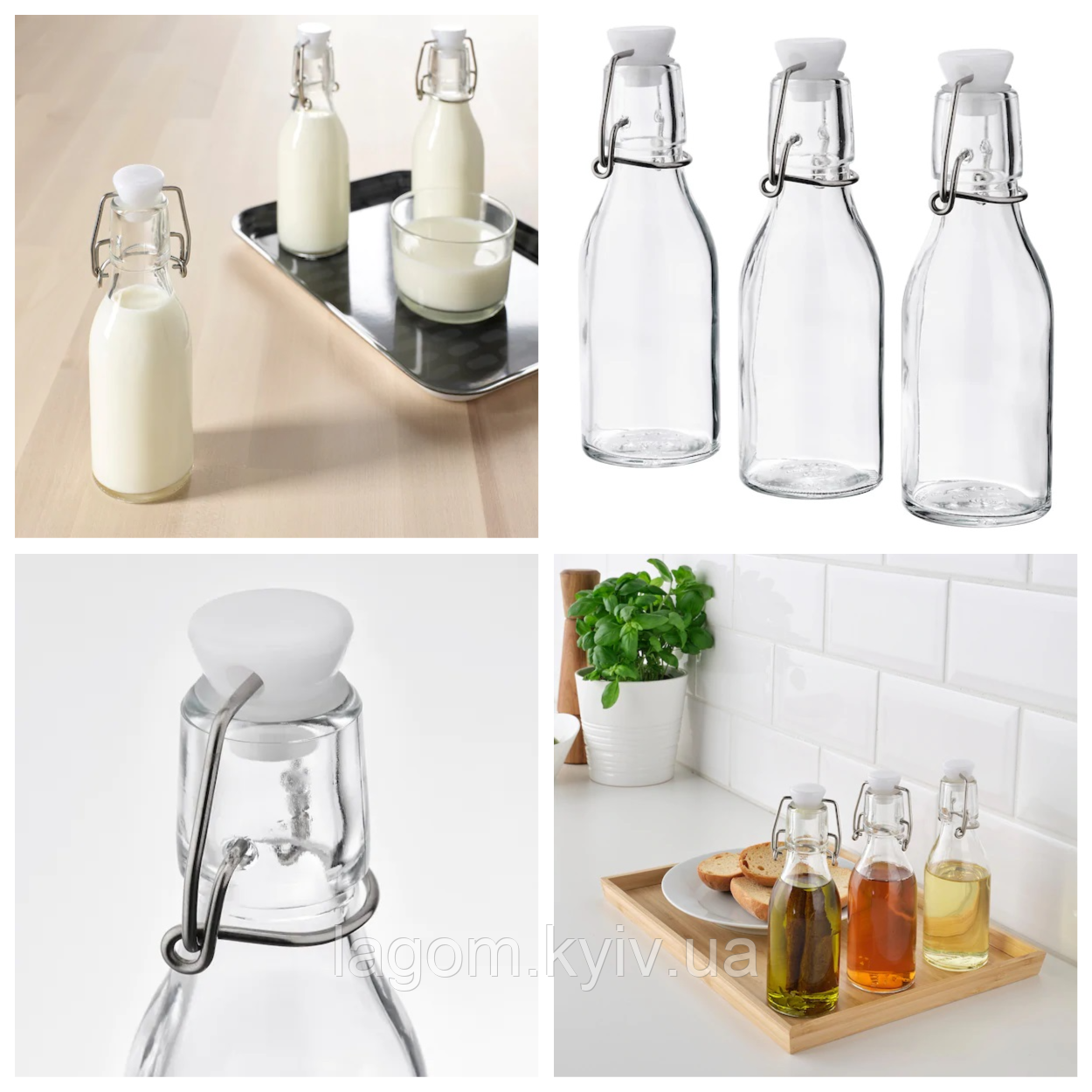 Графин скляний з пробкою 1 л IKEA 365+ прозоре гартоване скло / коркове дерево 27 см ІКЕА